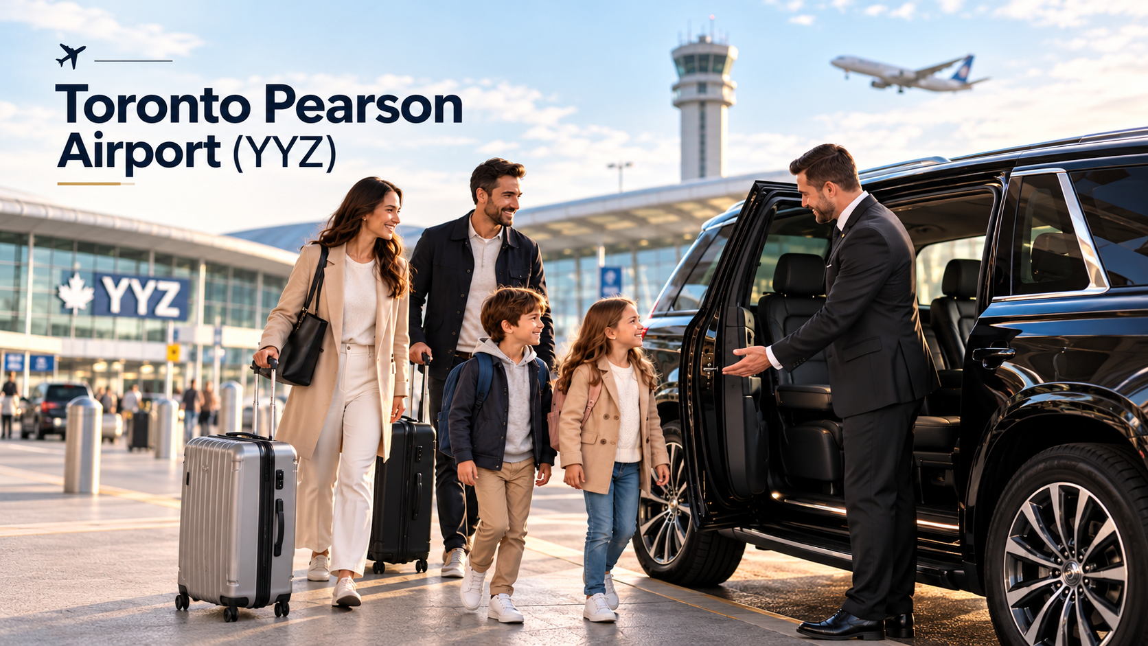 Toronto Pearson Airport welcome with private driver and passengers
