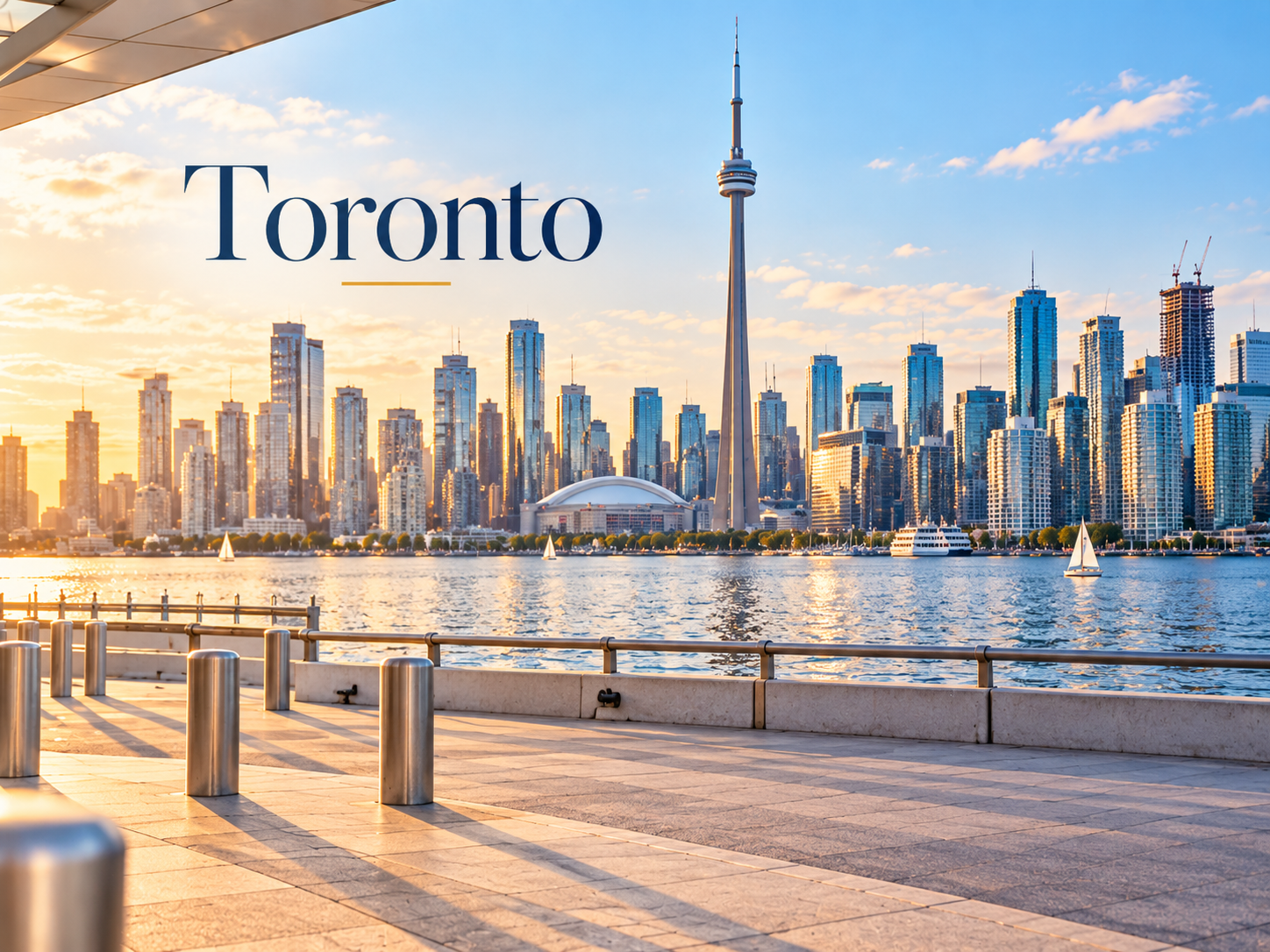 Toronto waterfront at golden hour
